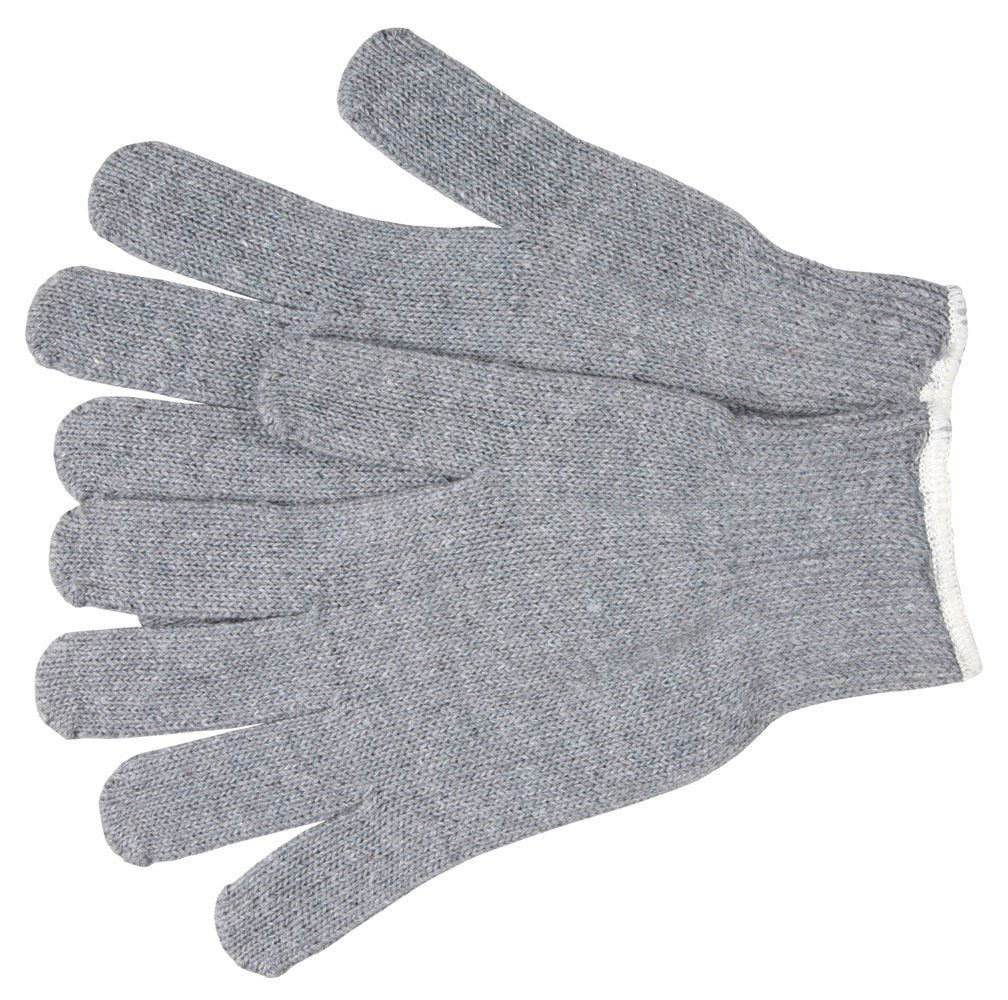 MCR Safety 9507SMH String Knit Work Gloves 7 Gauge Heavy Weight Gray Cotton Polyester Hemmed Cuff (1 DZ)