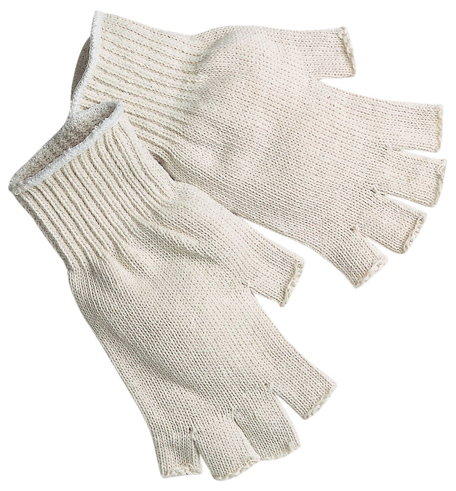 MCR Safety 9509LM Fingerless String Knit Work Gloves 7 Gauge Regular Weight Natural Cotton Polyester Hemmed Cuff (1 DZ)