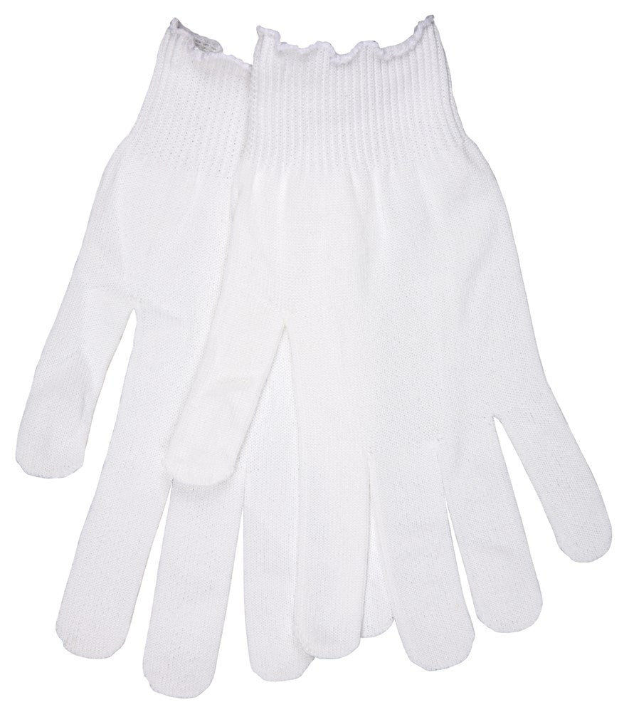 MCR Safety 9627LM String Knit Work Gloves 13 Gauge Regular Weight 100% White Polyester Hemmed Cuff (1 DZ)