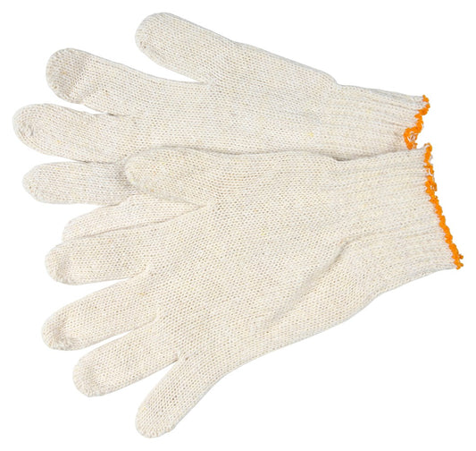 MCR Safety 9636M String Knit Work Gloves 7 Gauge Regular Weight Natural 70% Cotton 30% Polyester Hemmed Cuff (1 DZ)