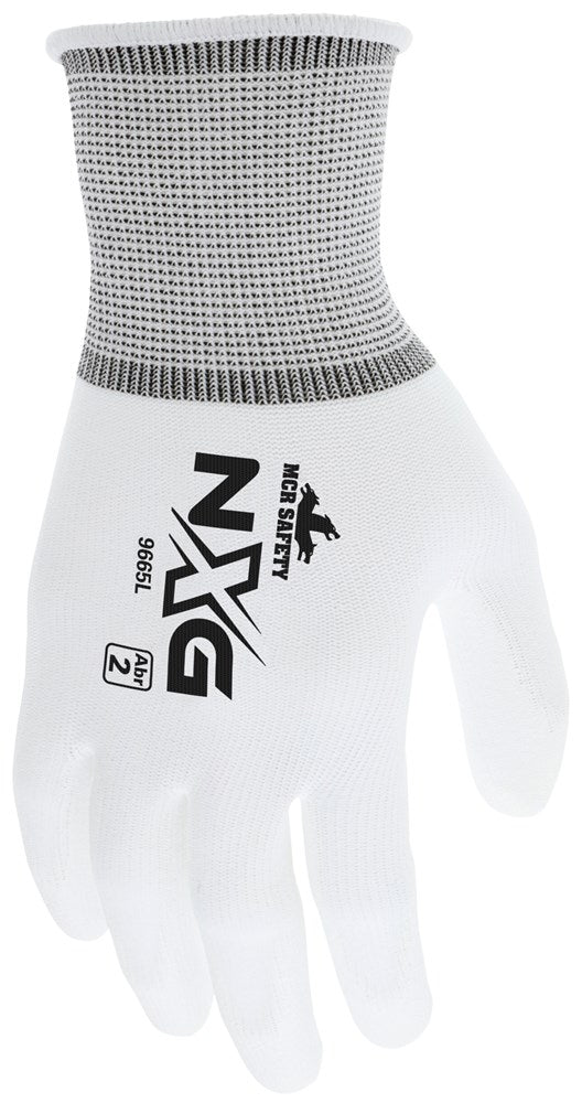 MCR Safety 9665M MCR Safety NXG® Work Gloves 13 Gauge White Nylon Shell White Polyurethane (PU) Palm and Fingertips (1 DZ)