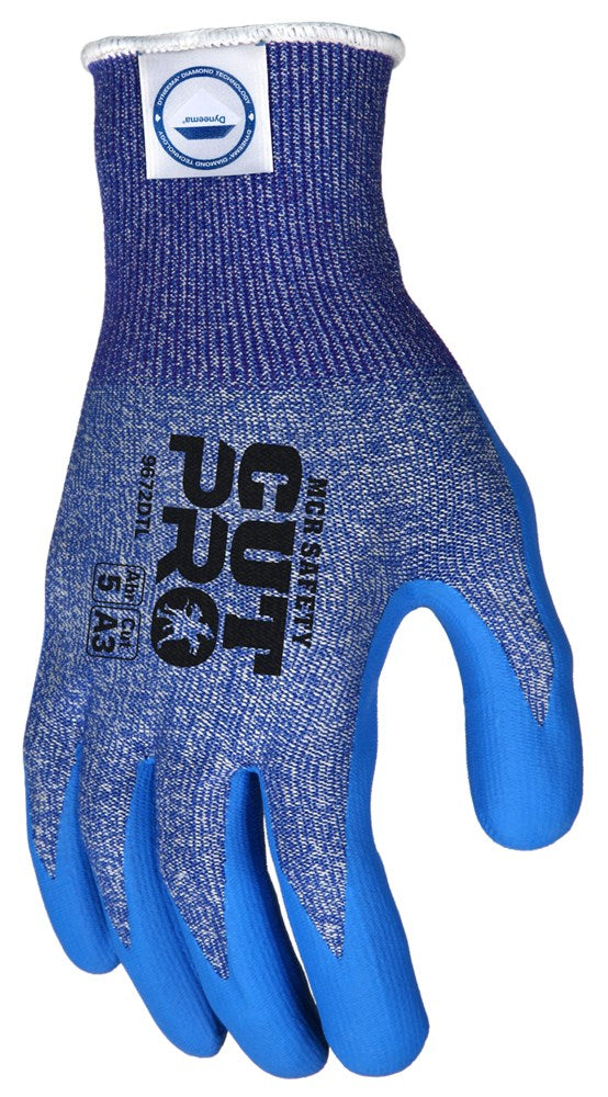 MCR Safety 9672DTXXL MCR Safety Cut Pro® 13-Gauge Dyneema® Diamond Technology Shell Cut Resistant Work Gloves  Bi-Polymer Coated Palm and Fingertips (1 Pair)