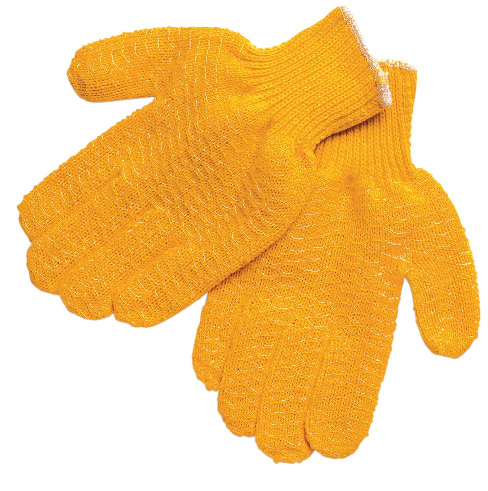 MCR Safety 9675L Honey Grip® Work Gloves Orange Acrylic/Polyester String Knit PVC Honeycomb Criss-Cross Grip (1 DZ)