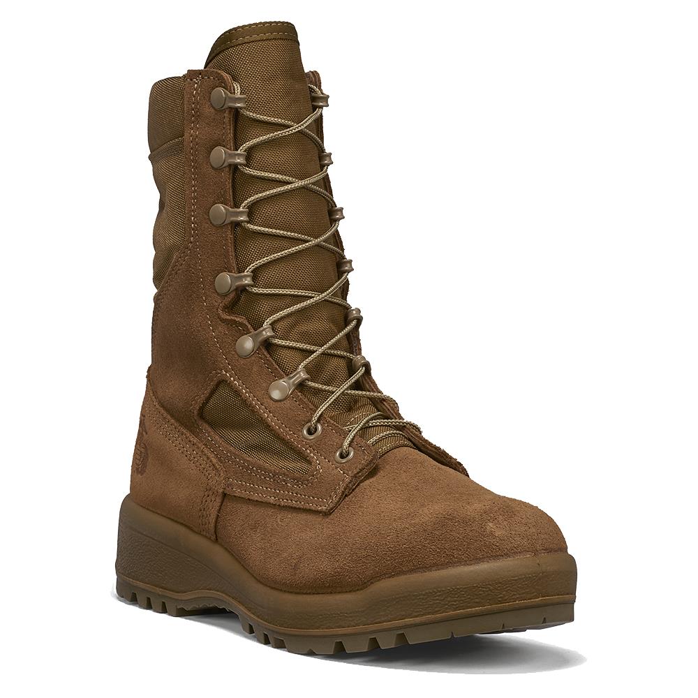 Belleville Men's, 8", 550ST, USMC Hot Weather Steel Safety Toe Boot, EGA, Coyote, 15.5, Wide, 550ST 155W
