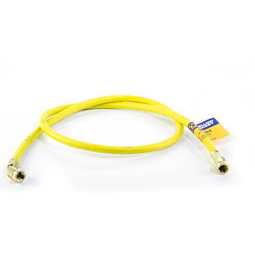 Yellow Jacket 21504 PLUS II Yellow Hose, 48", 5/16" (1/2-20)Female Fl. on Manifold Connection, 5/16" (1/2-20) Female Fl. Angled on Service End