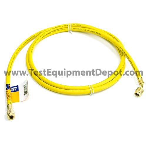 Yellow Jacket 21508 PLUS II Yellow Hose, 96", 5/16" (1/2-20)Female Fl. on Manifold Connection, 5/16" (1/2-20) Female Fl. Angled on Service End