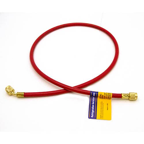 Yellow Jacket 21564 PLUS II Red Hose, 48", 5/16" (1/2-20)Female Fl. on Manifold Connection, 5/16" (1/2-20) Female Fl. Angled on Service End