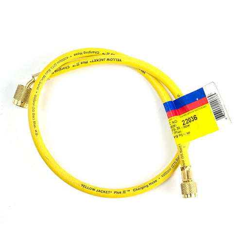 Yellow Jacket 22036 36", Yellow, PLUS II 1/4" hose with SealRight fitting