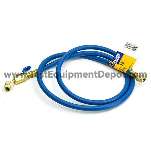 Yellow Jacket 29425 PLUS II Blue Charging Hose, 60" Length with Compact Ball Valve (1/4" x 5/16")