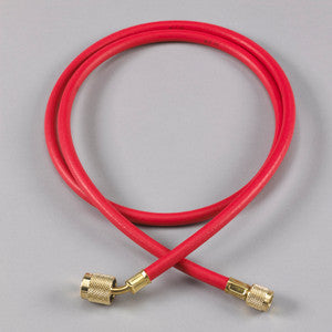 Yellow Jacket 29464 PLUS II Red Charging Hose, 48" Length with Compact Ball Valve (1/4" x 5/16")