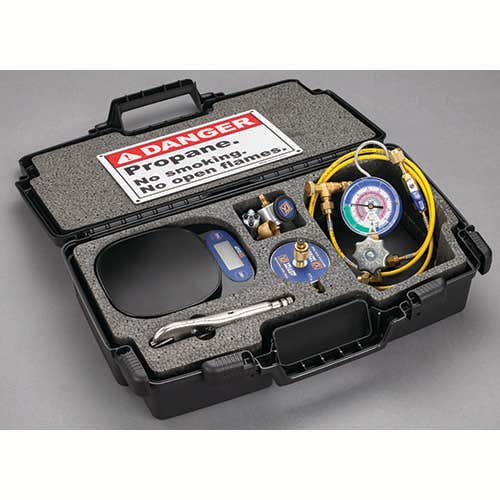 Yellow Jacket 61001 1-Valve Hydrocarbon Charging Kit, (psi Â°F/Â°C) R290/600a Refrigerants, Gauge (24" REFFLEX Hoses/Connectors)