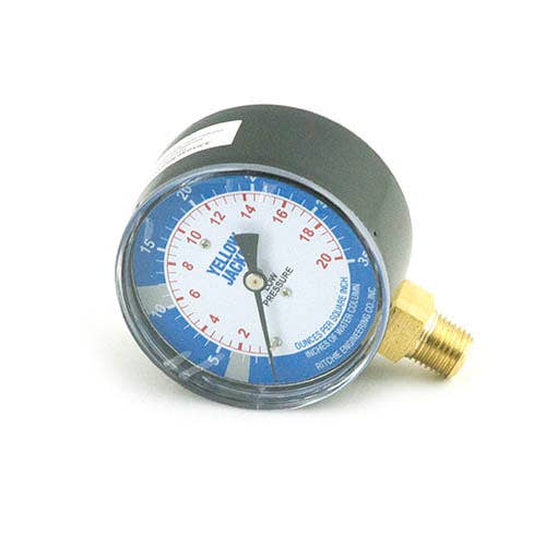 Yellow Jacket 78066 2-1/2" Low Pressure Diaphragm Gauge, 0-35" W.C. Range, 1/4" NPT Male