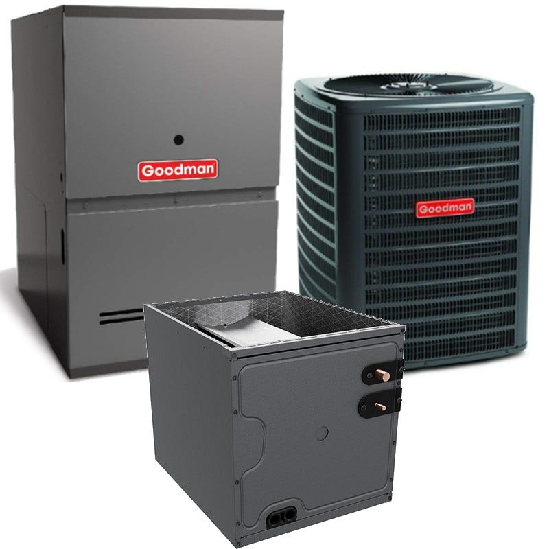 Goodman2 Ton 17.2 SEER2 80% AFUE 60,000 BTU Goodman Gas Furnace and Air Conditioner System - Downflow (GSXC-CAPT-GCVC)