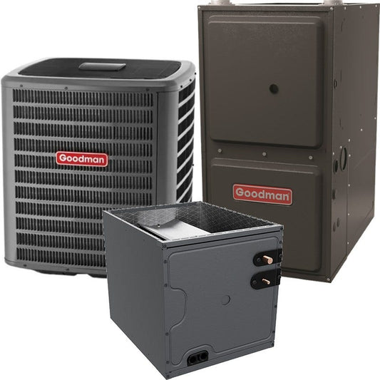 Goodman2 Ton 16.5 SEER2 96% AFUE 40,000 BTU Goodman Gas Furnace and Air Conditioner System - Downflow (GSXC-CAPT-GCVC)