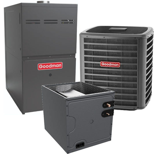 Goodman2 Ton 17.2 SEER2 80% AFUE 60,000 BTU Goodman Gas Furnace and Air Conditioner System - Upflow (GSXC7-CAPT-GMVC)