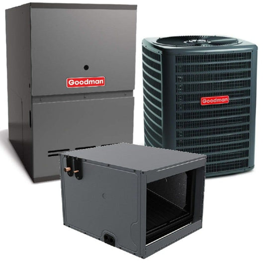 Goodman2 Ton 17.2 SEER2 80% AFUE 60,000 BTU Goodman Gas Furnace and Air Conditioner System - Horizontal (GSXC-CHPT-GCVC)