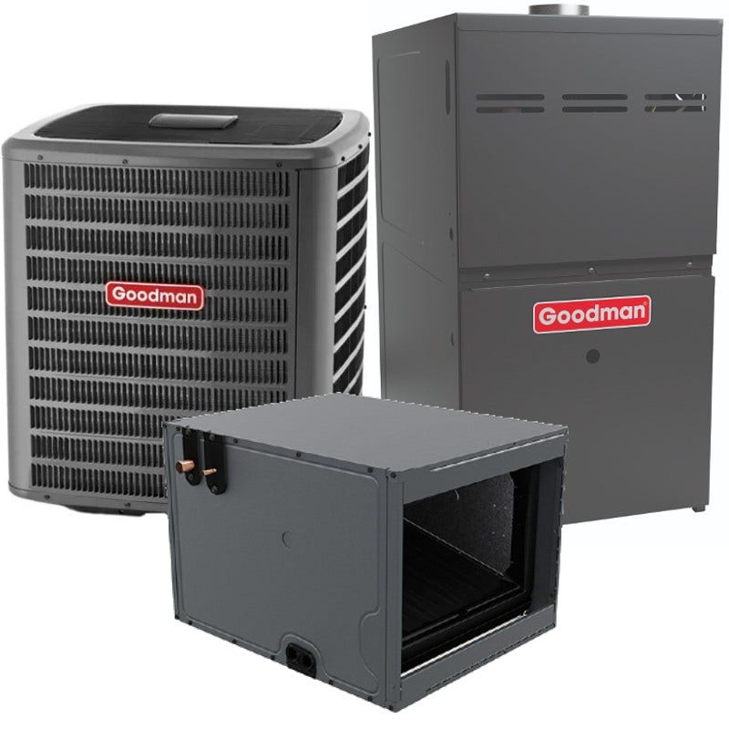 Goodman2 Ton 17.2 SEER2 80% AFUE 60,000 BTU Goodman Gas Furnace and Air Conditioner System - Horizontal (GSXC-CHPTA-GMVC)