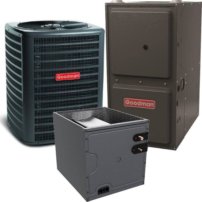 Goodman 1.5 Ton 15.2 SEER2 96% AFUE 40,000 BTU Goodman Gas Furnace and Air Conditioner System - Downflow  (GSXH5-CAPTA1-GC9C9)