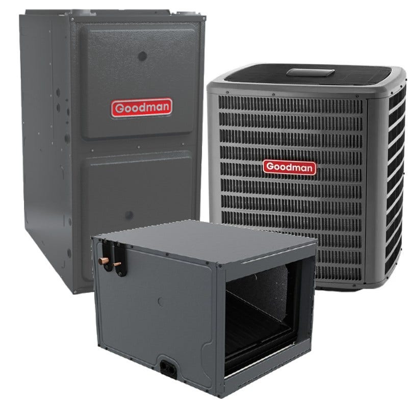 Goodman 1.5 Ton 15.2 SEER2 92% AFUE 80,000 BTU Goodman Gas Furnace and Air Conditioner System - Horizontal  (GSXH5-CHPTA1-GM9S9)