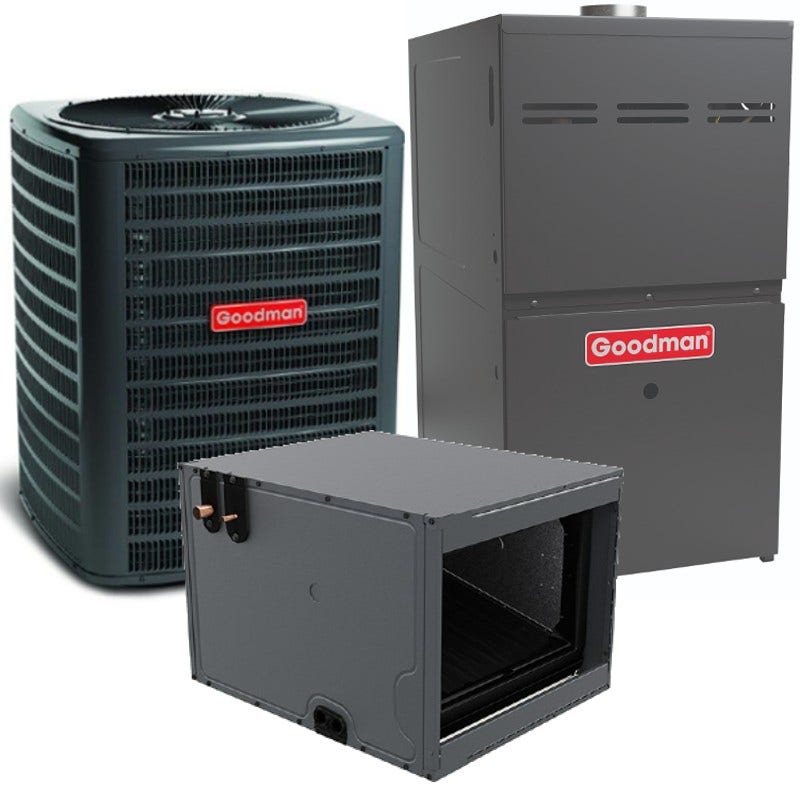 Goodman 1.5 Ton 15.2 SEER2 80% AFUE 60,000 BTU Goodman Gas Furnace and Air Conditioner System - Horizontal  (GSXH5-CHPTA1-GMVC8)