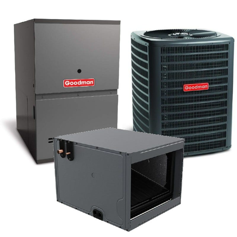 Goodman 2.5 Ton 15.2 SEER2 80% AFUE 80,000 BTU Goodman Gas Furnace and Air Conditioner System - Horizontal  (GSXH5-CHPTA-GC9S8)