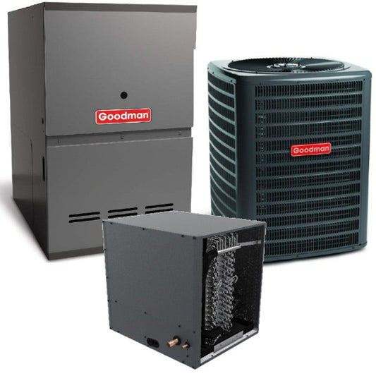 Goodman 3 Ton 15.2 SEER2 80% AFUE 100,000 BTU Goodman Gas Furnace and Air Conditioner System - Horizontal  (GSXH5-CHPT4-GC9S8)