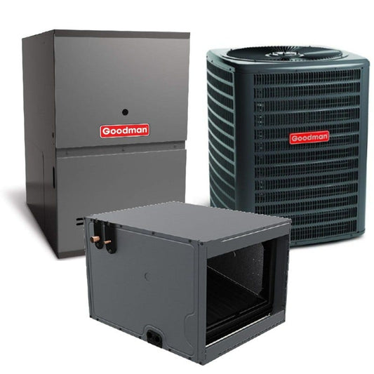 Goodman 3 Ton 15.2 SEER2 80% AFUE 80,000 BTU Goodman Gas Furnace and Air Conditioner System - Horizontal  (GSXH5-CHPTA-GC9S8)