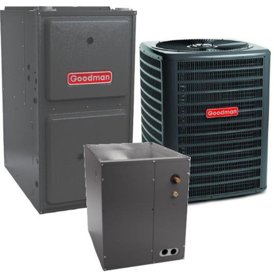 Goodman3.5 Ton 15.2 SEER2 92% AFUE 80,000 BTU Goodman Gas Furnace and Air Conditioner System - Upflow (GSXH-CAPT-GM9S9)