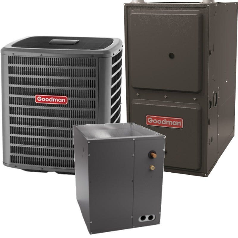 Goodman 4 Ton 16.5 SEER2 96% AFUE 100,000 BTU Goodman Communicating Gas Furnace and AC+ Heat System - Downflow