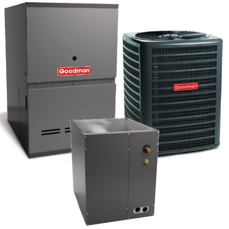 Goodman 4 Ton 14.5 SEER2 80% AFUE 100,000 BTU Goodman Gas Furnace and AC+ Heat System - Downflow