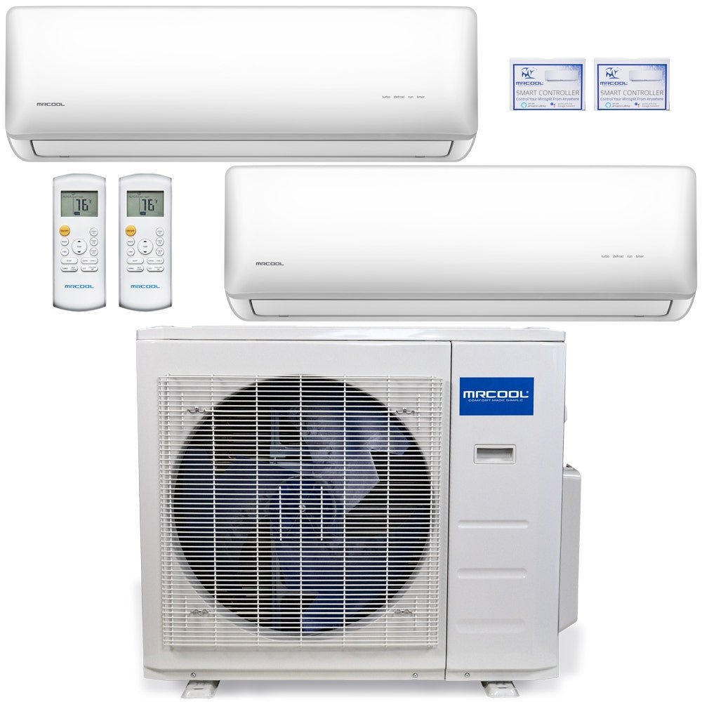 MRCOOL Olympus 18,000 BTU Ductless Heat Pump Split System Dual Zone Wall Mounted 9 + 9