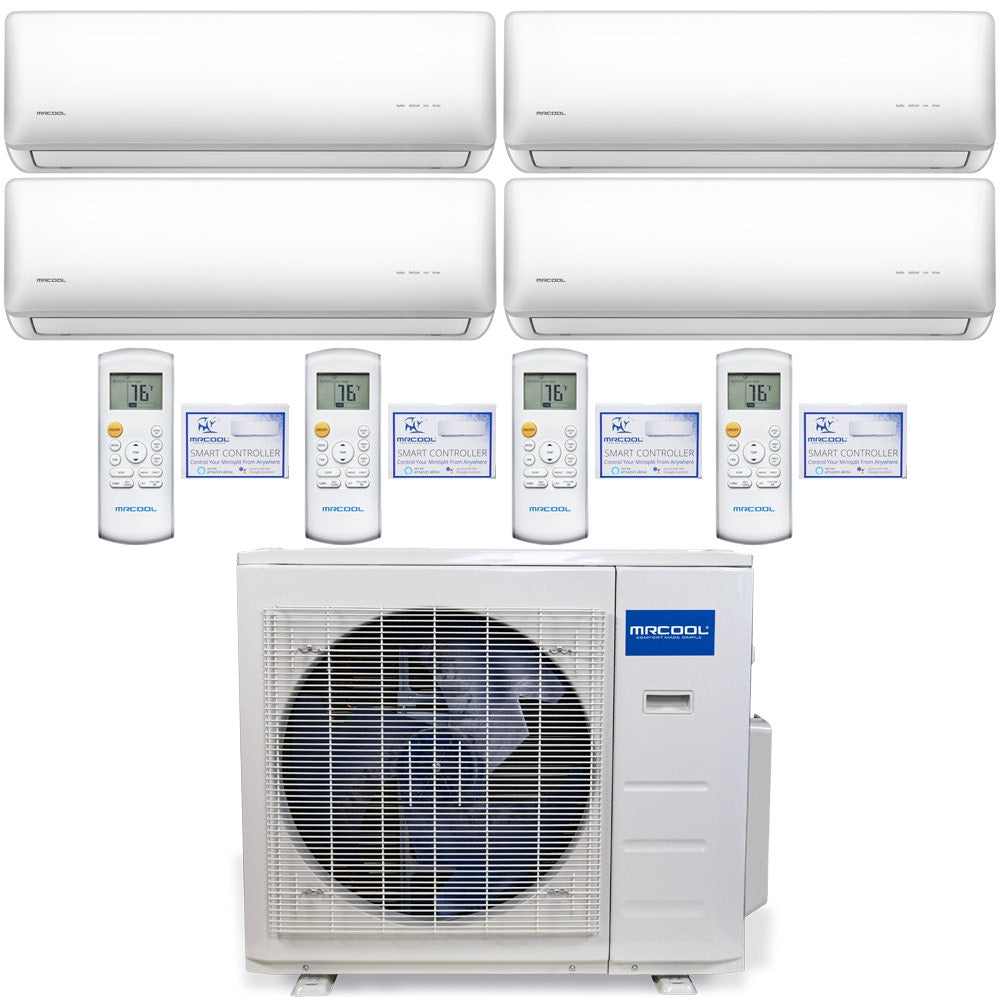 MRCOOL Olympus 36,000 BTU Ductless Heat Pump Split System Quad Zone Wall Mounted 9 + 9 + 9 + 9