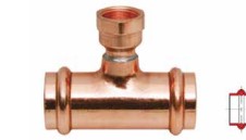 Everflow PPFT1112 1 x 1 x 1/2 Copper Tee, P x P x FPT, 1'' x 1'' x 1/2''