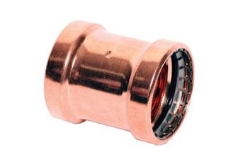 Everflow PPRC0400 4 Copper Coupling w/Stop, P x P, 4'' x 4''
