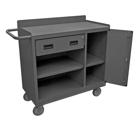 Durham 2212A-LU-95 MOBILE BENCH CABINET, 2 ADJUSTABLE SHELVES, 18-1/4 X 42-1/8 X 36-3/8