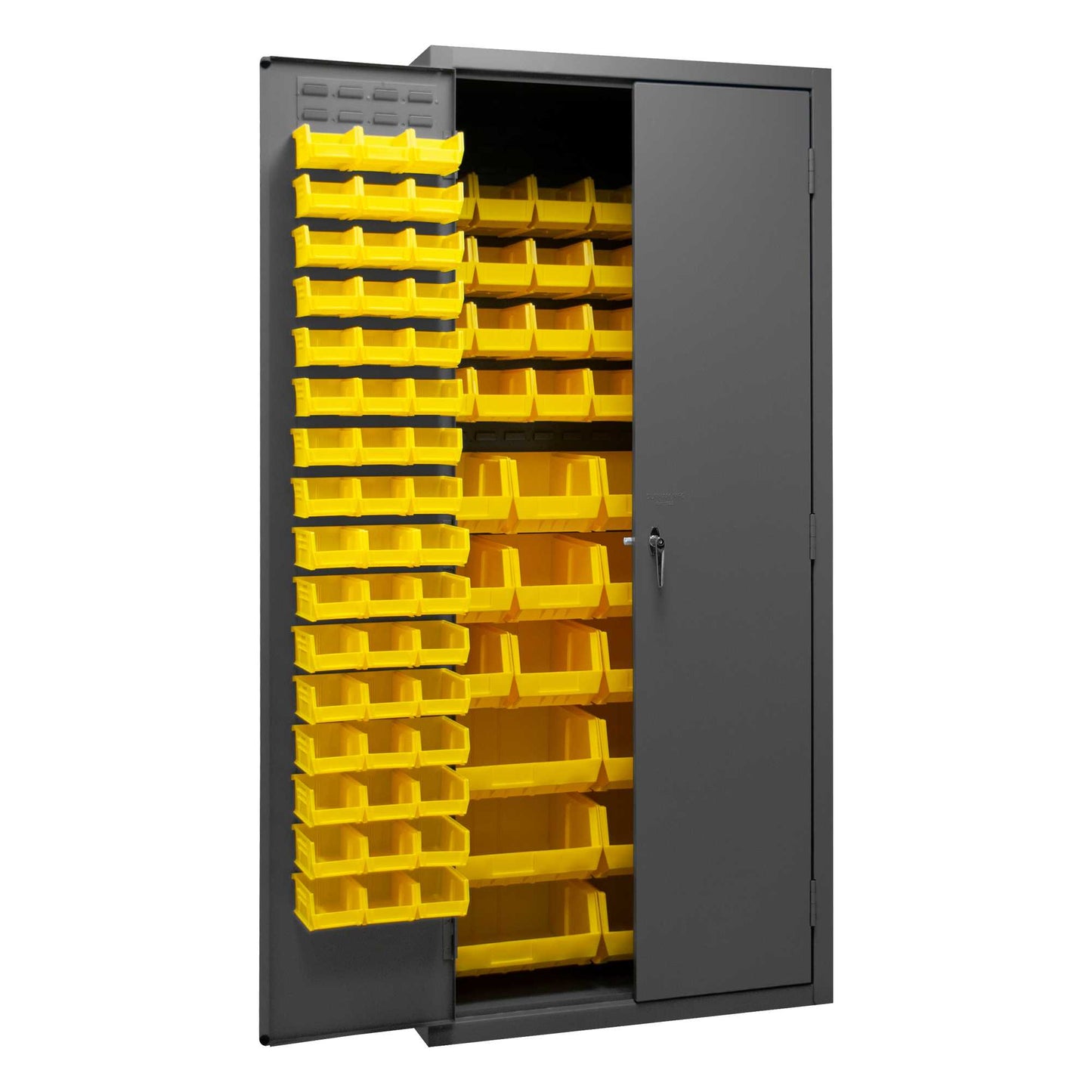 Durham 2500-138B-95 CABINET, 16 GAUGE, 138 YELLOW BINS, 36 X 24 X 84