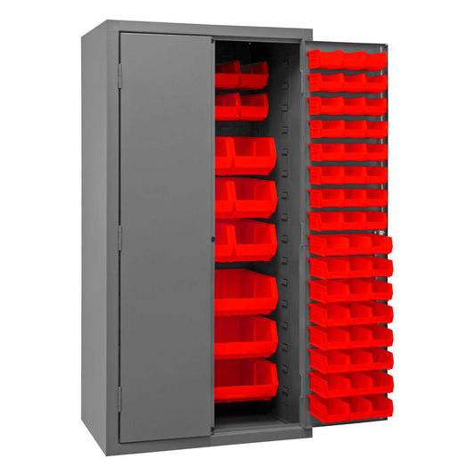 Durham 2501-BDLP-126-1795 CABINET, 16 GAUGE, 126 RED BINS, 36 X 24 X 72