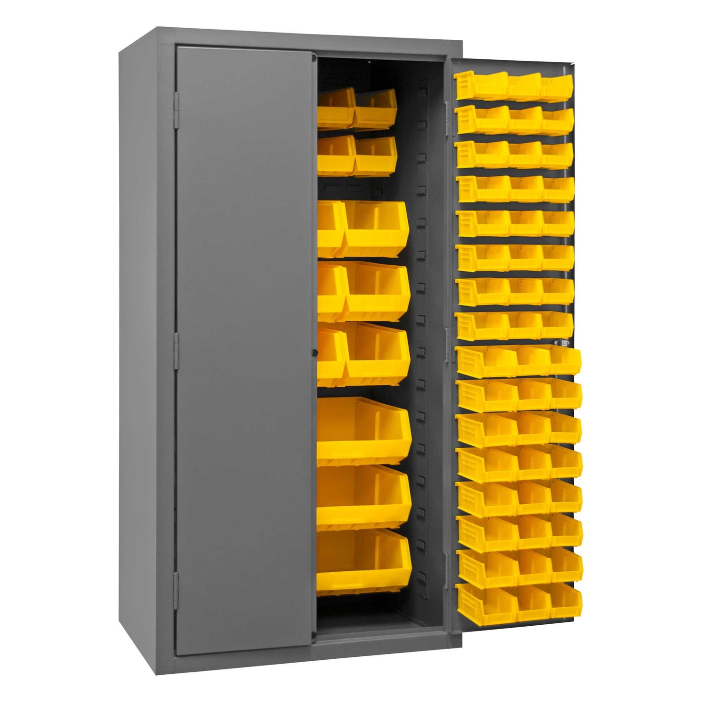 Durham 2501-BDLP-126-95 CABINET, 16 GAUGE, 126 YELLOW BINS, 36 X 24 X 72