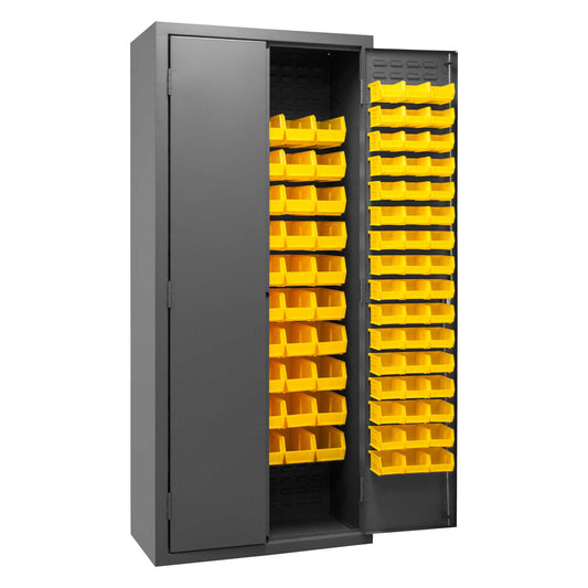 Durham 2603-156B-95 CABINET, 16 GAUGE, 156 YELLOW BINS, 36 X 18 X 84