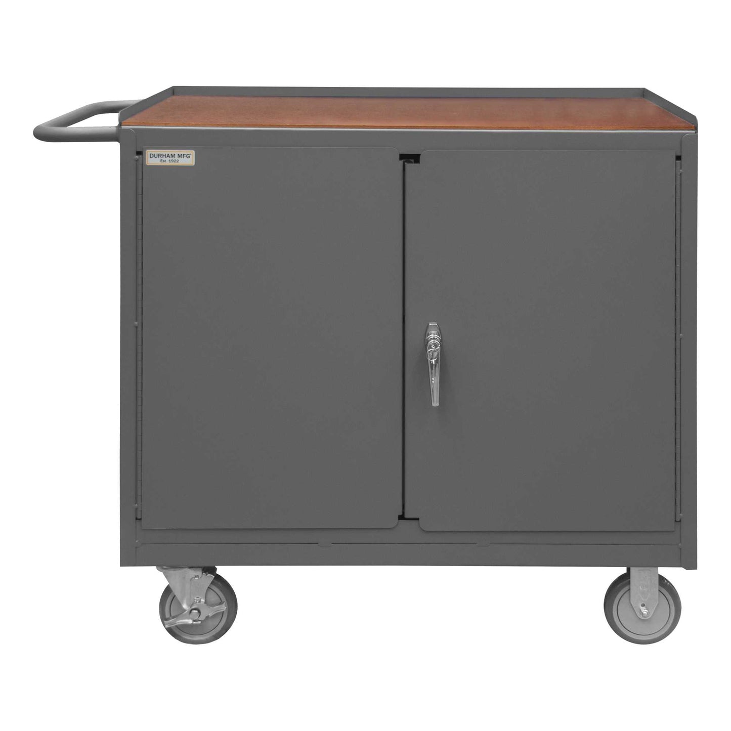 Durham 3112-TH-95 MOBILE BENCH CABINET, HARD BOARD, 2 DOOR, 24-1/4 X 42-1/8 X 36-3/8