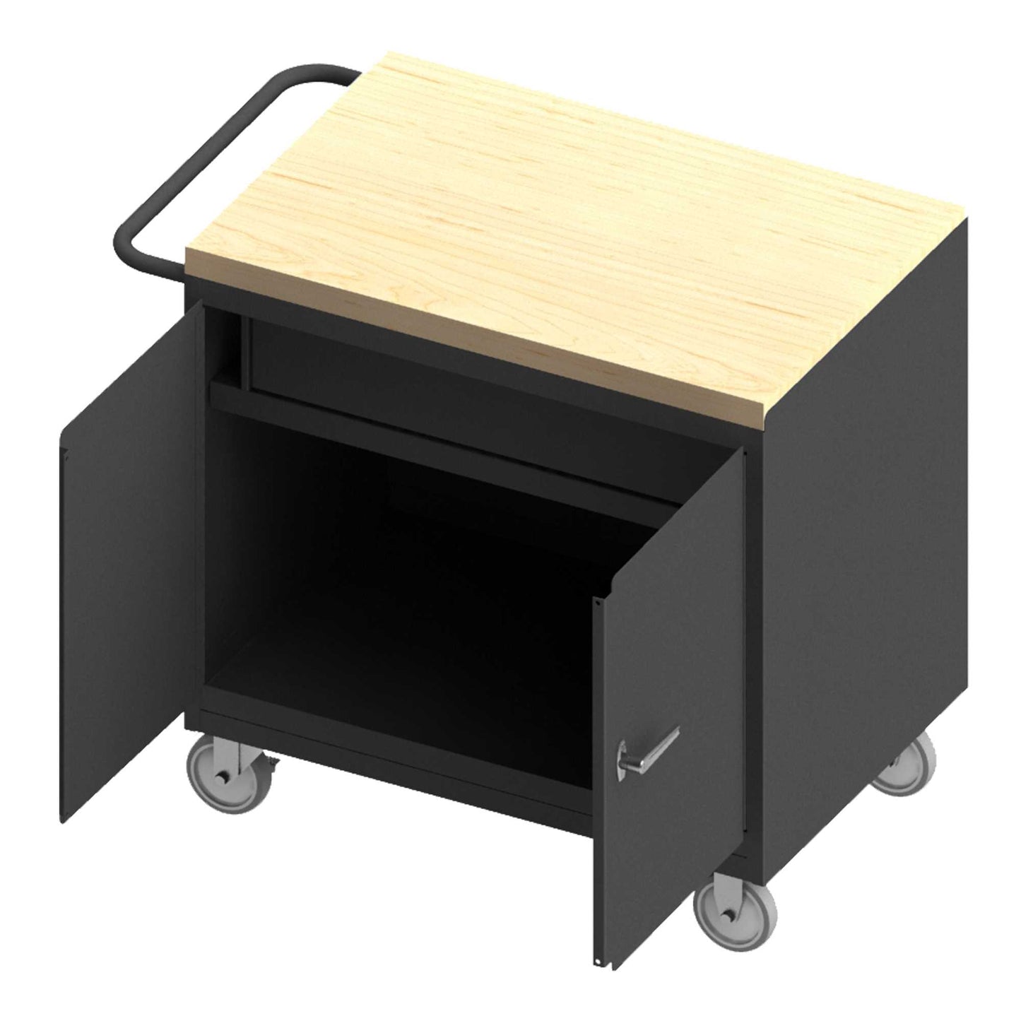 Durham 3115-MT-95 MOBILE BENCH CABINET, 2 DOOR, MAPLE TOP, 24-1/4 X 42-1/8 X 37-1/8