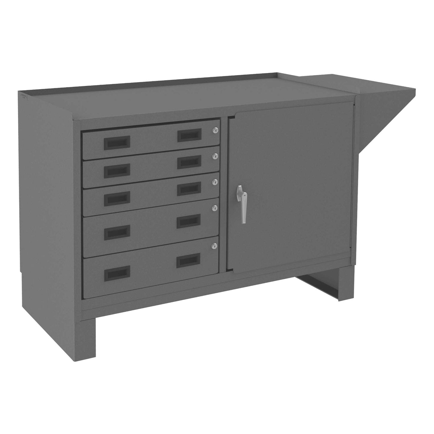 Durham 3405-95 STATIONARY WORKSTATION, 5 DRAWERS, 60-1/8 X 24-1/4 X 36-1/4