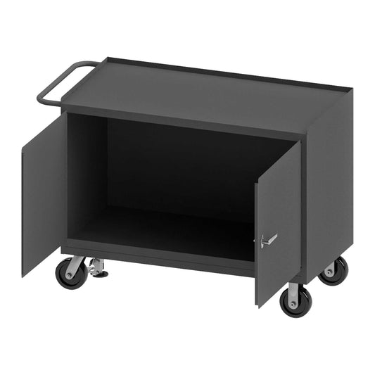 Durham 3411-FL-95 MOBILE BENCH CABINET, 2 DOOR, FL, 24-1/4 X 54-1/8 X 37-3/4