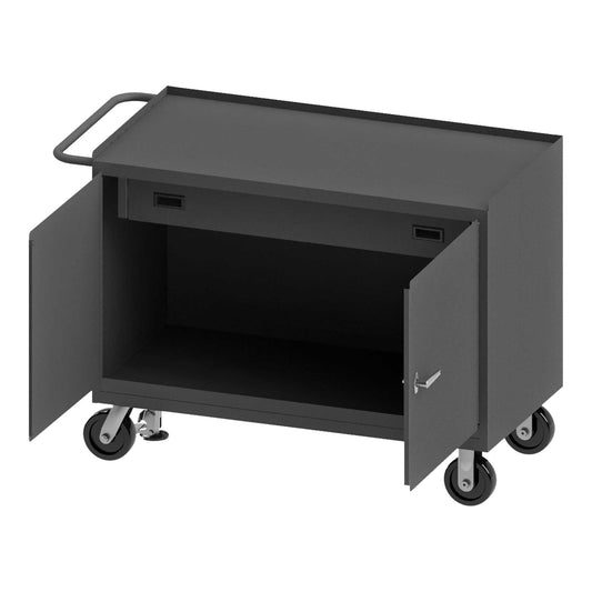 Durham 3413-FL-95 MOBILE BENCH CABINET, STEEL, FLOOR LOCK, 24-1/4 X 54-1/8 X 37-3/4