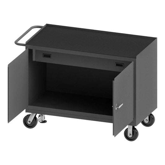 Durham 3413-RM-FL-95 MOBILE BENCH CABINET, MAT, FLOOR LOCK, 24-1/4 X 54-1/8 X 37-3/4