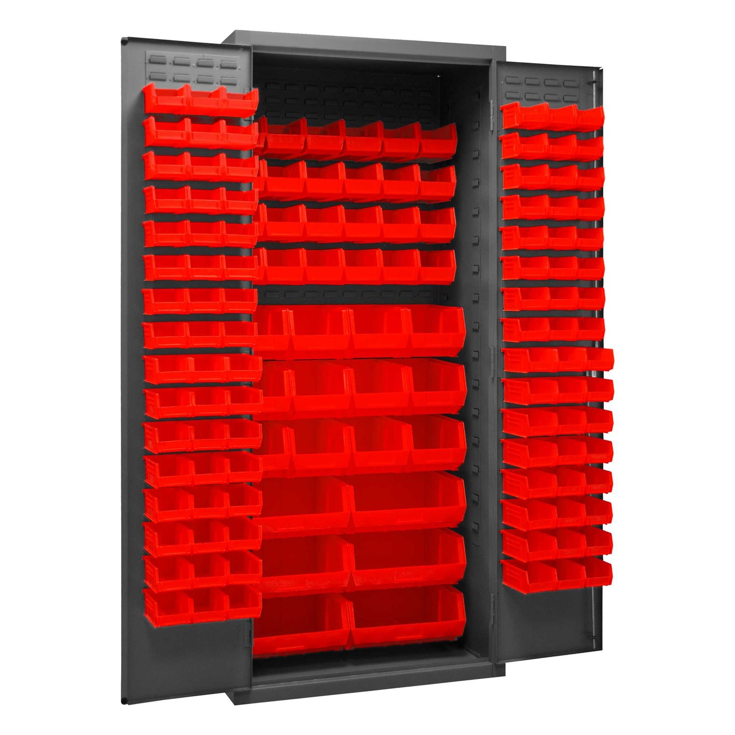 Durham 3500-138B-1795 CABINETS, 14 GAUGE, 138 RED BINS , 36 X 24 X 84