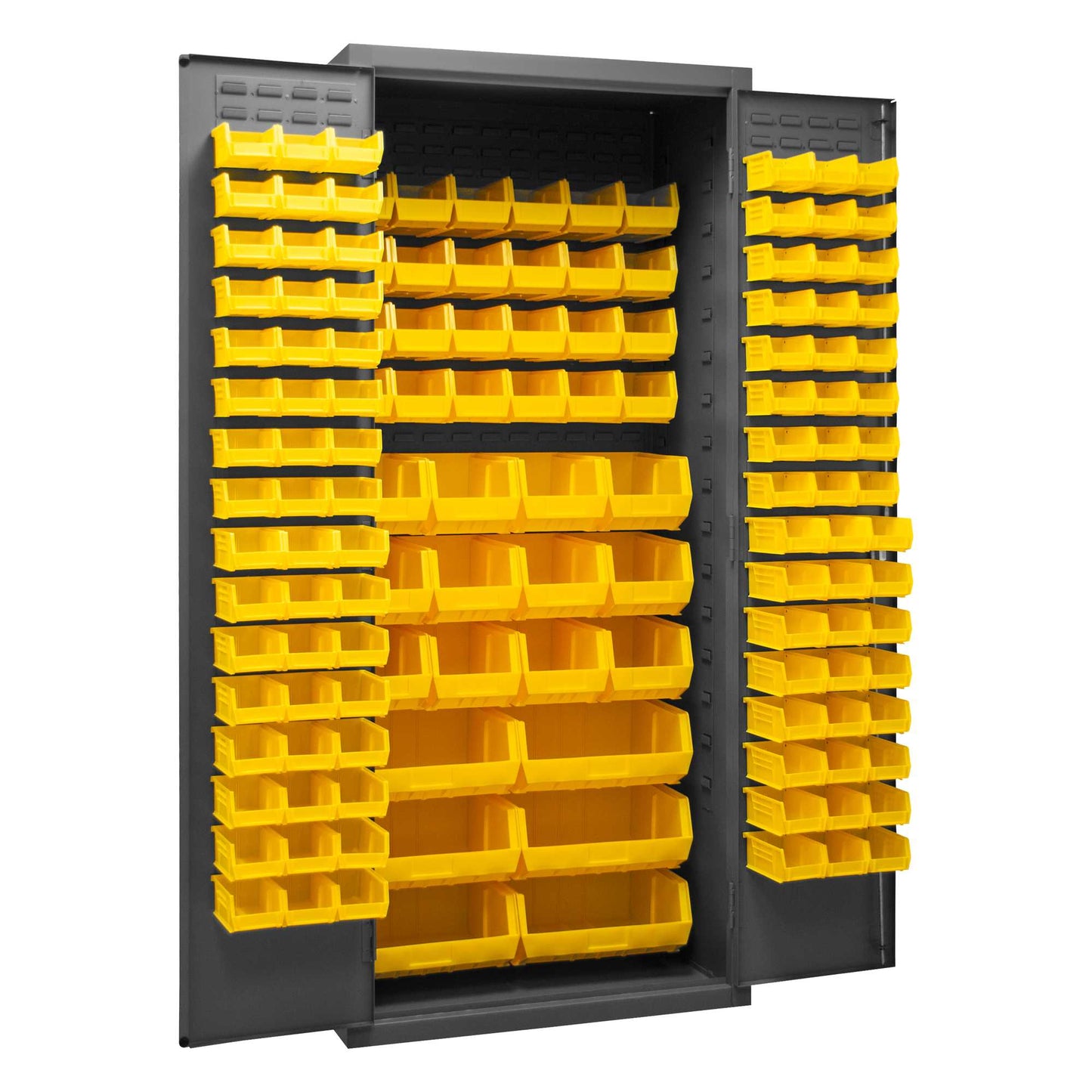 Durham 3500-138B-95 CABINETS, 14 GAUGE, 138 YELLOW BINS , 36 X 24 X 84