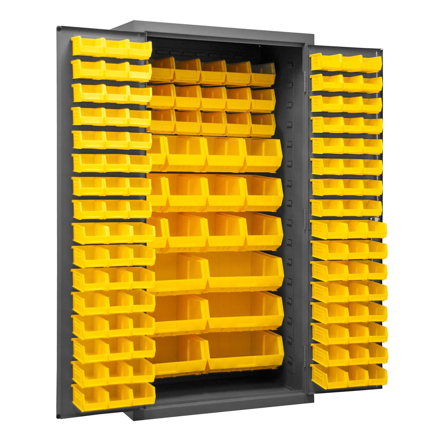 Durham 3501-BDLP-132-95 CABINET, 14 GAUGE, 132 YELLOW BINS , 36 X 24 X 72