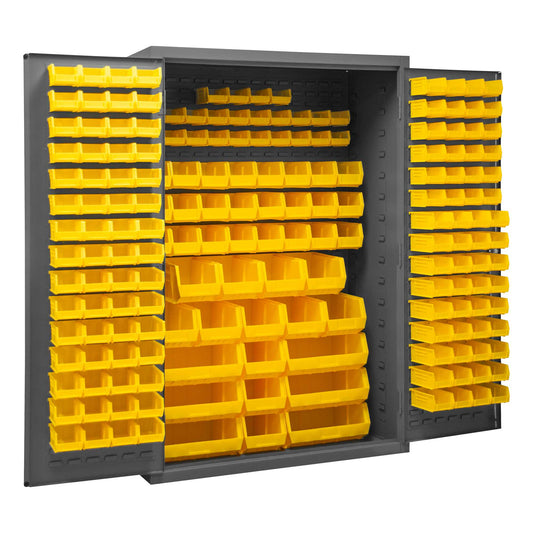 Durham 3502-186-95 CABINET, 14 GAUGE, 186 YELLOW BINS , 48 X 24 X 72