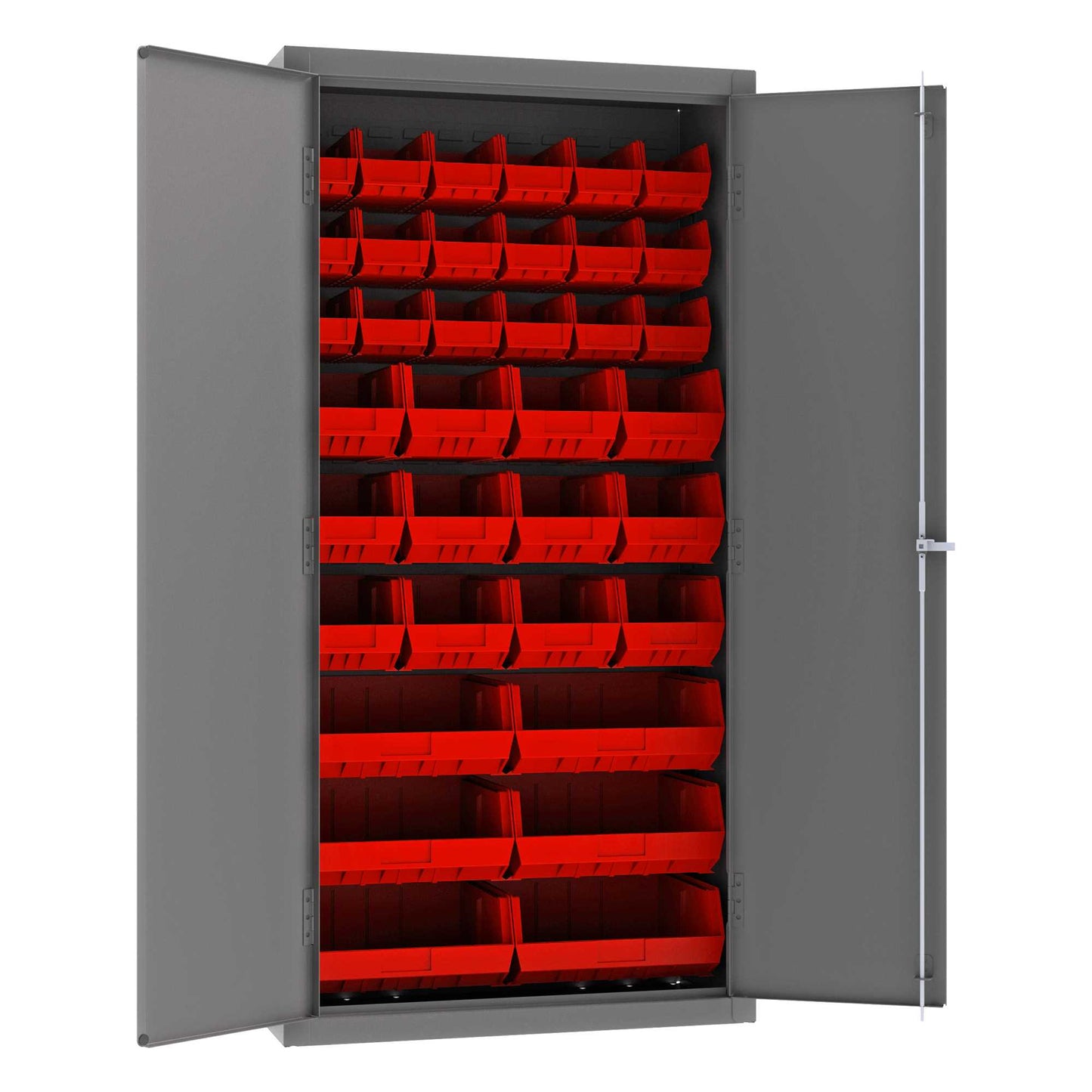 Durham 3602-BLP-36-1795 CABINET, 14 GAUGE, 36 RED BINS , 36 X 18 X 72